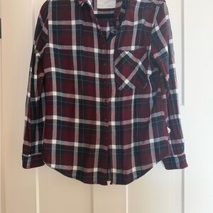 Plaid Button-Up Shirt